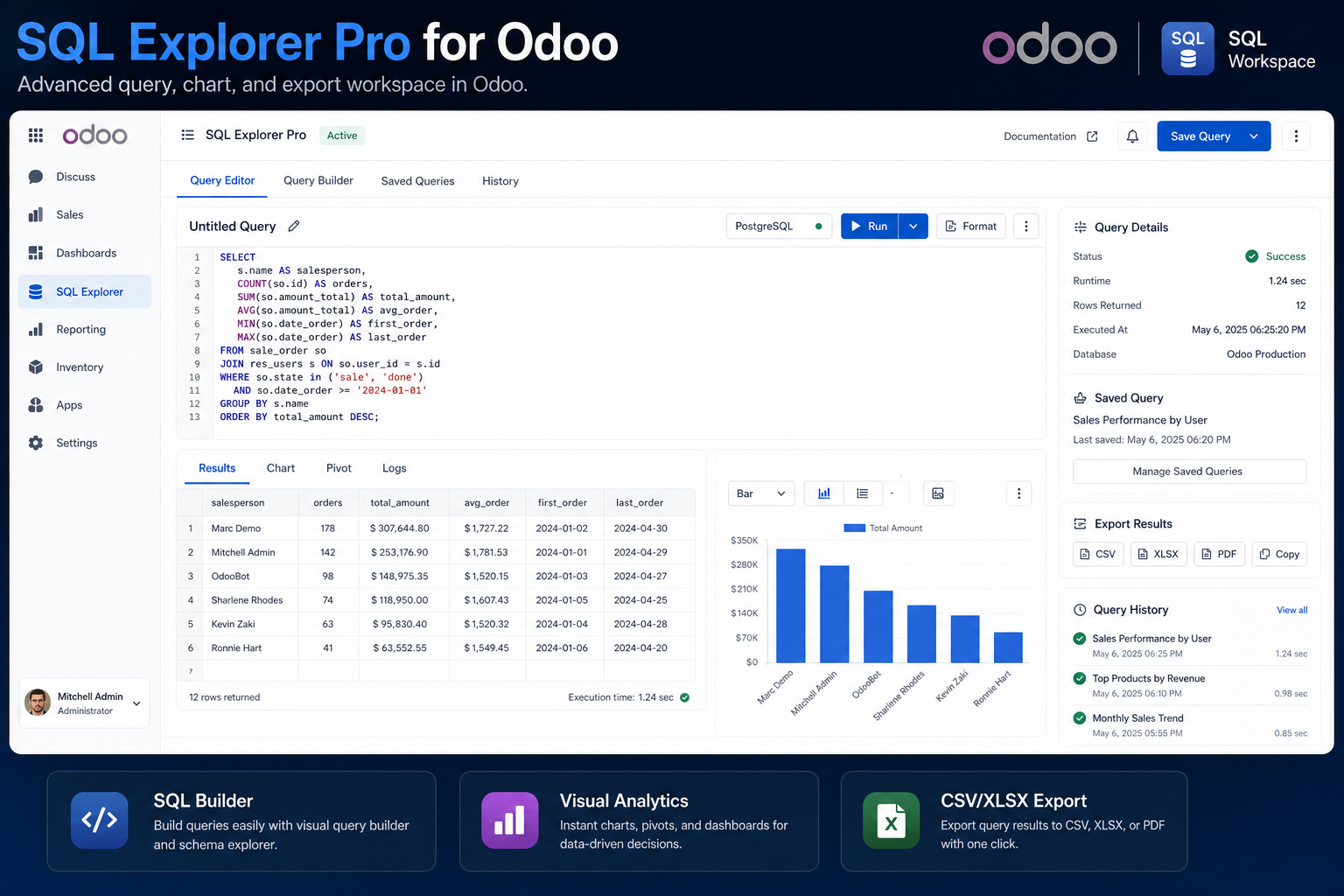SQL Explorer Pro for Odoo